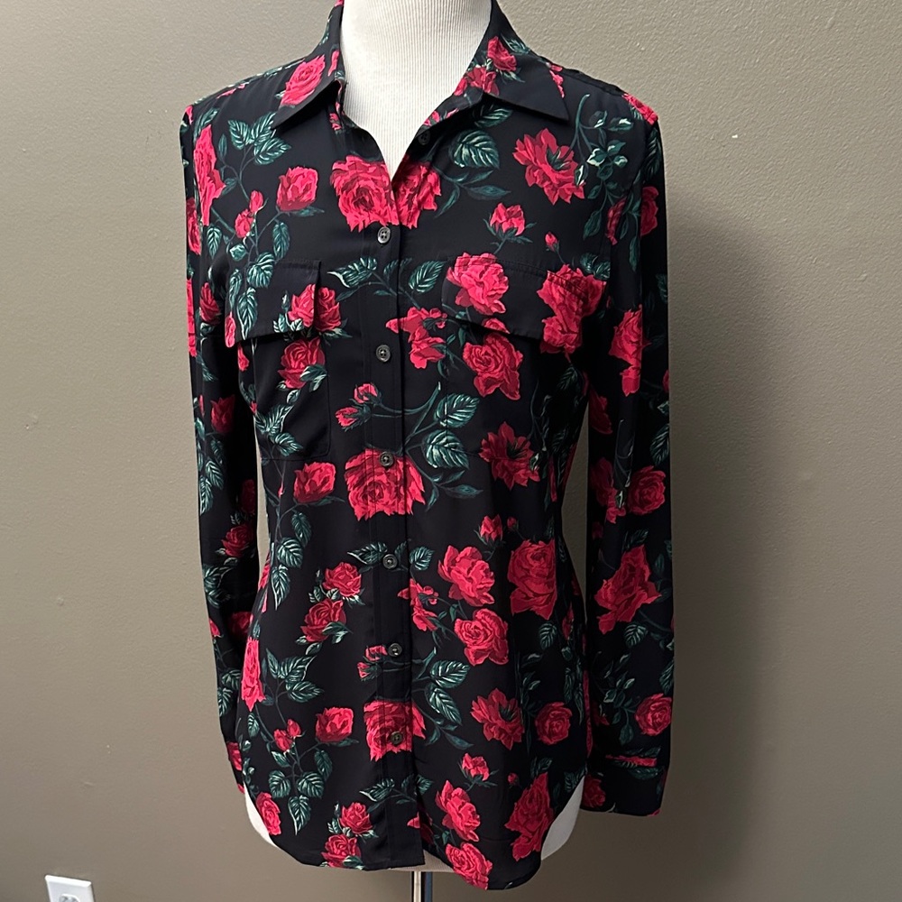 Fun floral blouse by Equipment, XS
